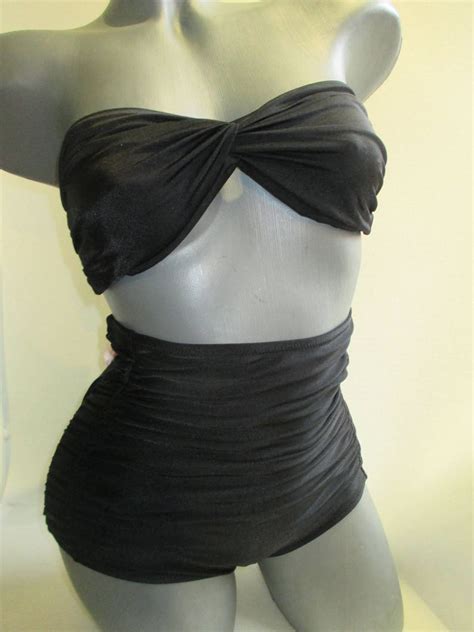 Sexy Back Bikini Set High Waist Ruffle Bottom Twisted Top Etsy