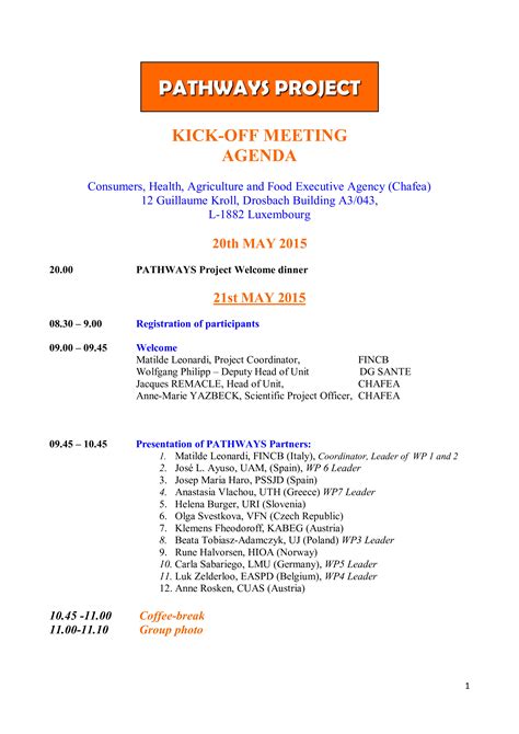 Kick Off Meeting Template