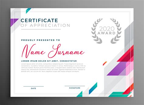 Award Certificate Design