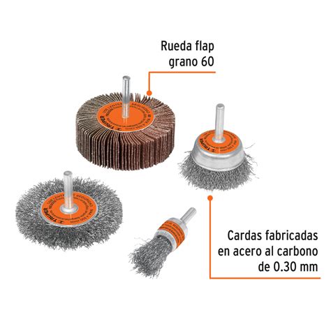 Ficha Tecnica Juego De 4 Cardas Para Taladro Truper