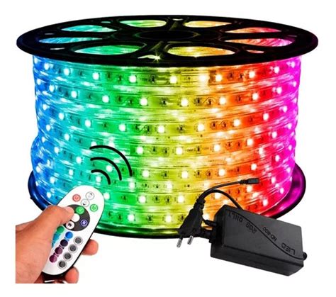 Cinta Led Rgb X 10 Mt Multicolor 110v Rollo Completo