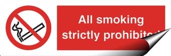 Smoking Strictly Prohibited Sign X Hmm Self Adhesive Vinyl