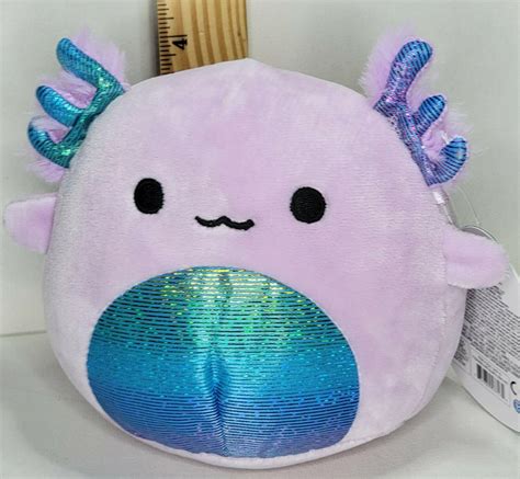 Squishmallow 5 Monica Axolotl Soft Purple Iridescent Belly Fins Plush