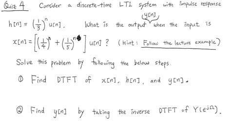 Solved Consider A Discrete Time Lti System With Impulse