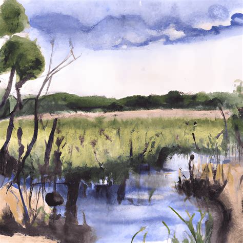 Watercolor Swamp Graphic · Creative Fabrica