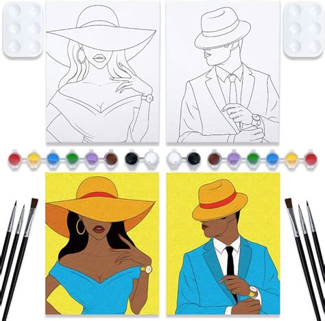 Anh3kt Painting Canvases With Pictures To Paint Sip And Paint Kit For