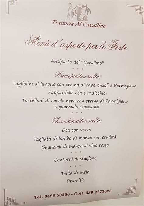 Menu At Ristorante Il Cavallino Este