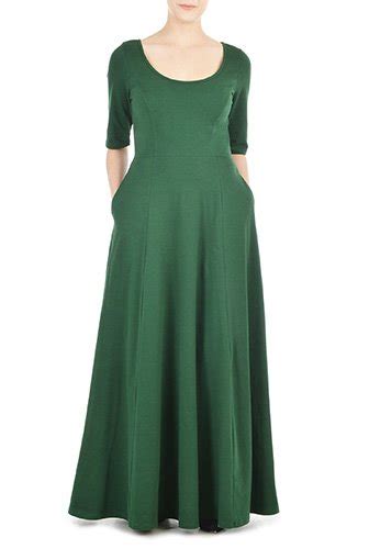 Shop Cotton Knit Fit And Flare Maxi Dress Eshakti