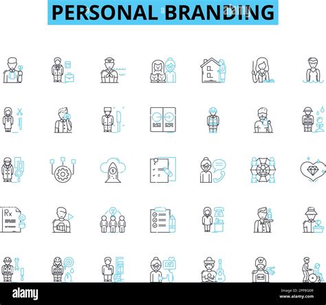 Personal Branding Linear Icons Set Identity Image Reputation