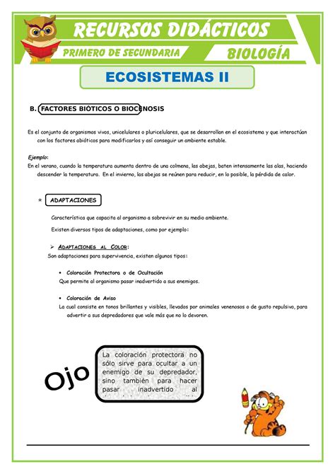 Factor Bi Tico Del Ecosistema Para Primero De Secundaria Ecosistemas