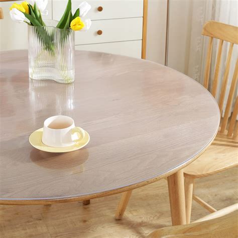 Royhom 2mm Thick 60 Inch Frosted Round Table Cover Protector Round