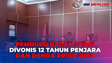 Pemburu Badak Jawa Di Taman Nasional Ujung Kulon Divonis 12 Tahun