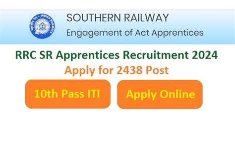 Southern Railway RRC SR Apprentices Recruitment 2024 Apply Online For