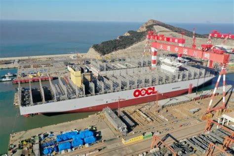 OOCLs New Eco Friendly 24 000 TEU Giant Hits The Water Offshore Energy