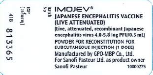 IMOJEV japanese encephalitis vaccine (live, attenuated) powder for injection vial plus diluent ...