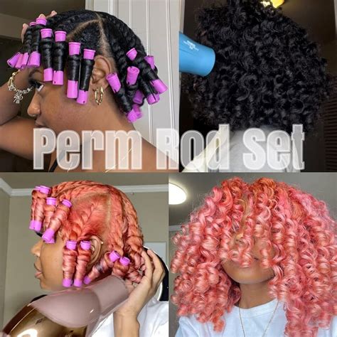 Purple Perm Rods Set For Natural Hair Pcs Plastic Cold Wave Rods