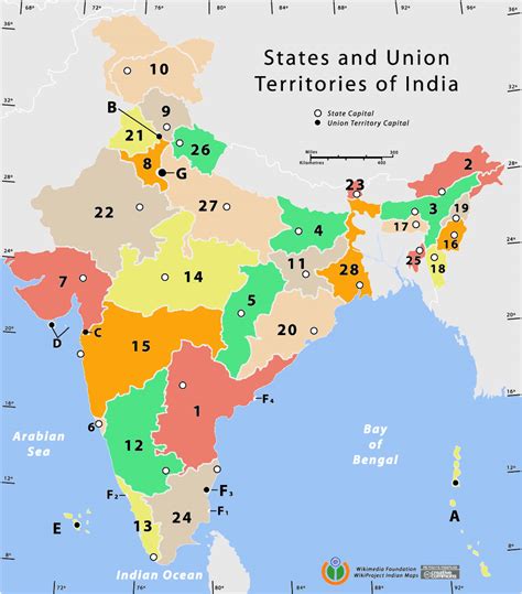 Political Map Of India How Many States In India List Of States And