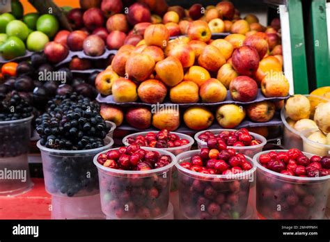 Varieties Of Fruits And Vegetables Stacked And Ready For Sale Organic