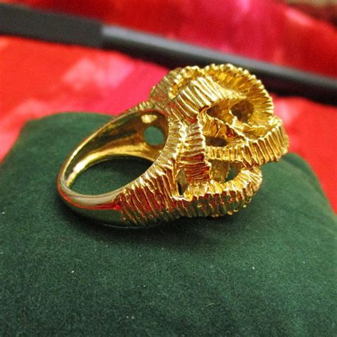 Vintage Gold Ribbon Knot Statement Ring Vintage Gordian Knot