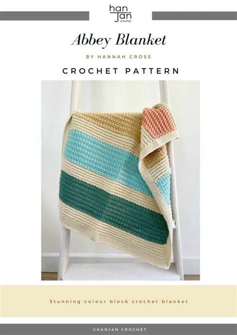 Striped Baby Blanket Crochet Pattern In Sizes Hanjan Crochet