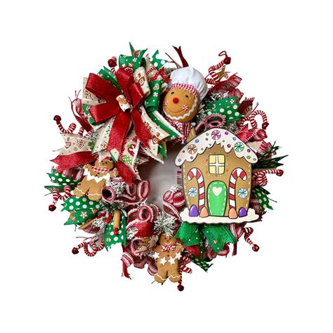 Gingerbread Wreathsgingerbread Decorchristmaswreathschristmas Wreath For Front Door