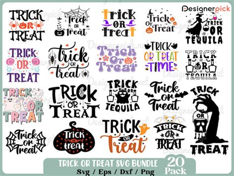 Trick Or Treat Svg Bundle Halloween Svg Designerpick