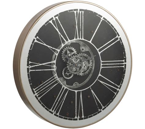 Horloge Murale Argent Bois X X Cm Horloge Pendule But