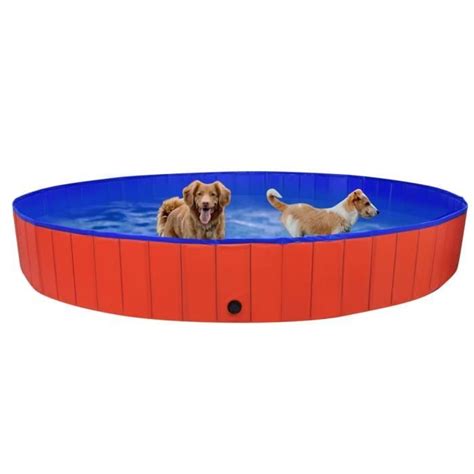 Panier Hamac Qid Piscine Pliable Pour Chiens Rouge X Cm Pvc