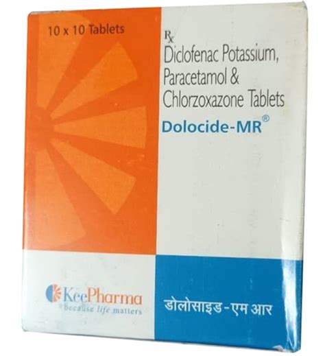 Diclofenac Potassium Paracetamol Chlorzoxazone Tablets At Rs Box