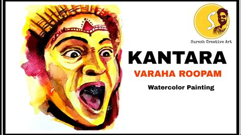 Kantara watercolor painting | How to draw Varaha Roopam | Suresh Creative Art - YouTube