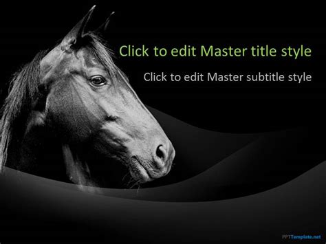 Free Black Horse PPT Template