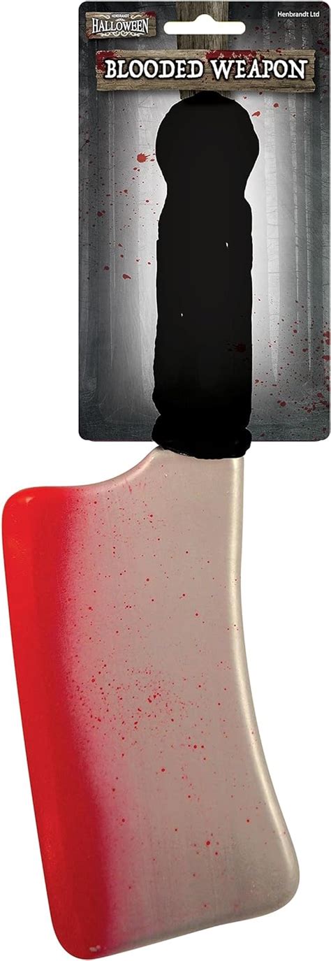 Henbrandt Large Bloodied Meat Cleaver 35cm Halloween Bloody Knife Prop