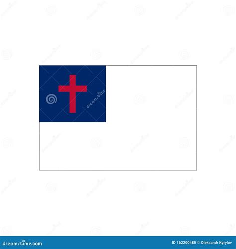 Red Cross On Blue Background Flag