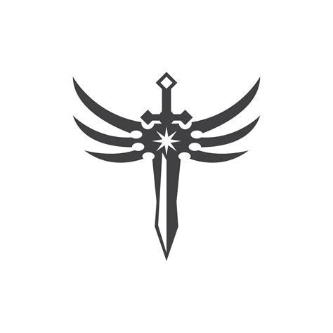 Black Sword War Defend Logo Vector Illustration 16080970 Vector Art at ...