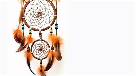 Premium Photo | A dream catcher with feathers on the side