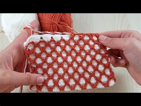 Super Easy reversible crochet pattern knitting Çok kolay çift tara