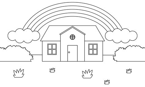 Arc En Ciel Mignon Coloriage Page Livre De Coloriage Illustration De