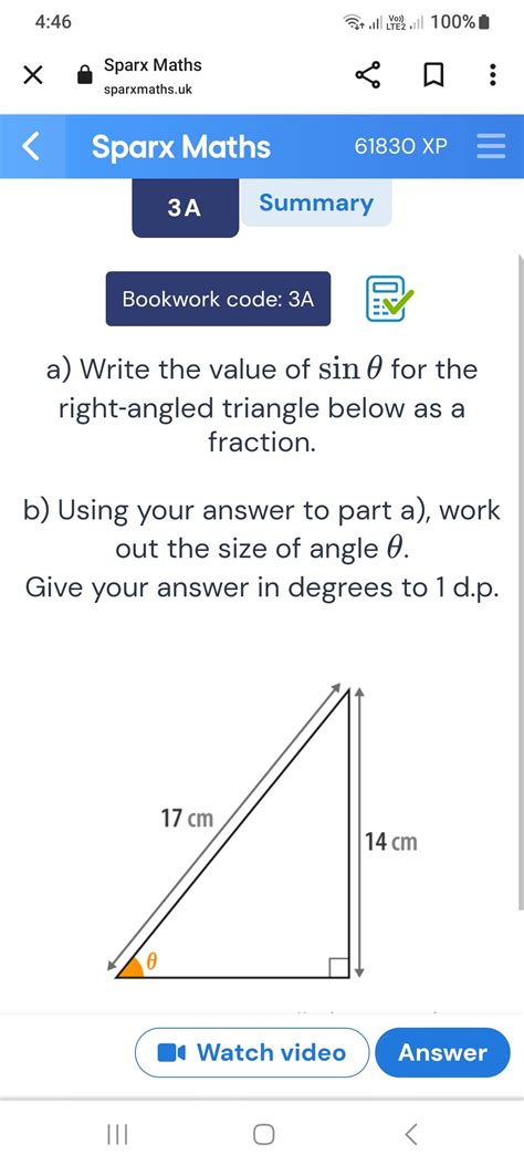 SOLVED 4 46 Sparx Maths Sparxmaths Uk Sparx Maths 61830 XP 3 A Summary