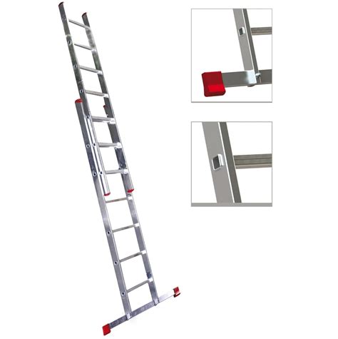 Escalera regulable de aluminio de doble peldaño con sistema de