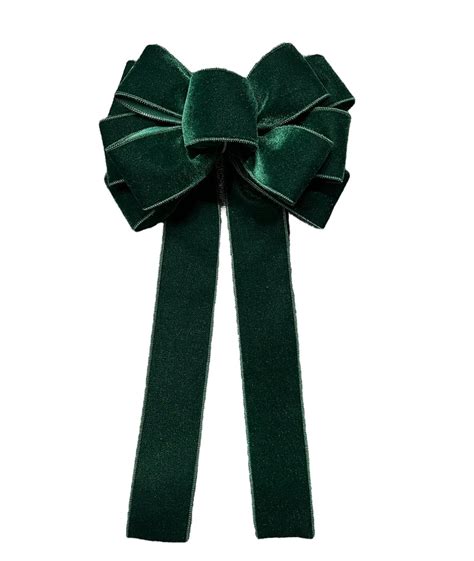 Hunter Green Elegant Plush Velvet Christmas Bow For Wreath Gift Basket