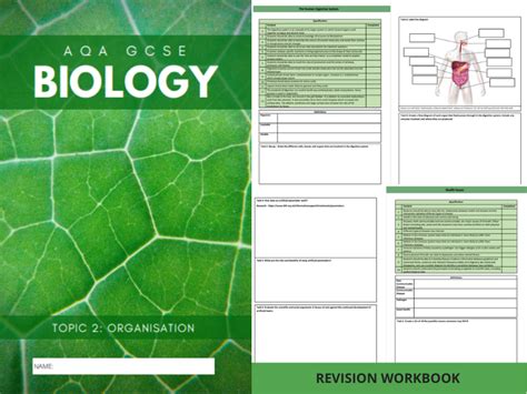 Topic Organisation Revision Workbook Aqa Gcse Biology Combined