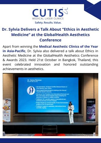 Dr Sylvia Delivers A Talk About Ethics In Aesthetic Medicine At The