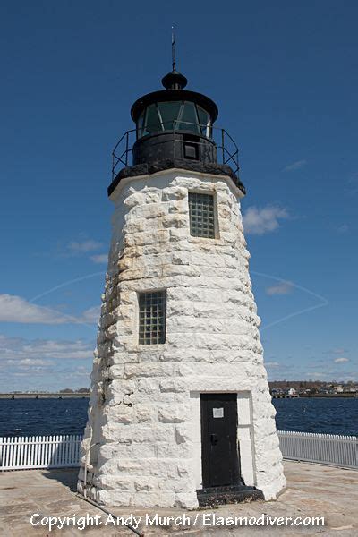 Goat Island Lighthouse Newport Harbour Rhode Island Usa Island