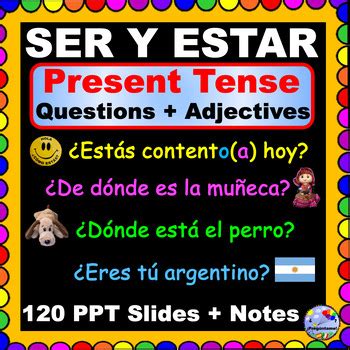 Ser And Estar Present Tense Projectable Questions Ser Vs Estar With