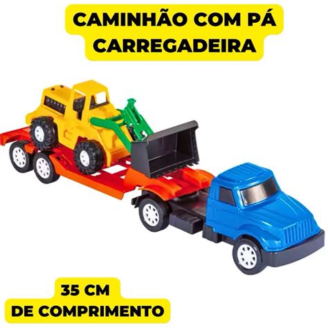 Kit Caminh O Carreta Mini Trator P Carregadeira Brinquedo