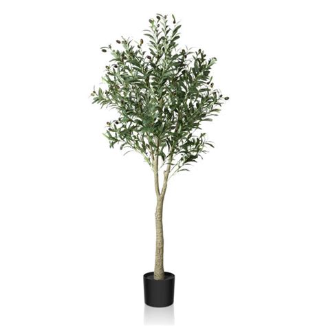 Primrue Adcock Artificial Olive Tree With White Taper Planter