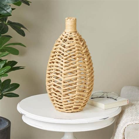 Litton Lane In Brown Handmade Woven Jute Rope Decorative Vase With