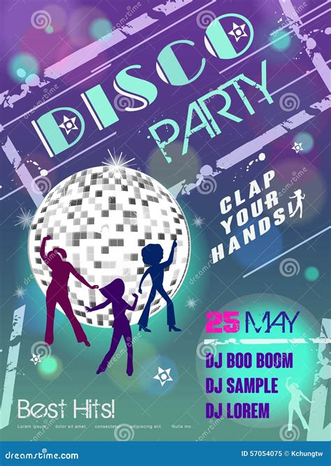 Attractive Disco Party Poster Design Stock Vector Illustration Of