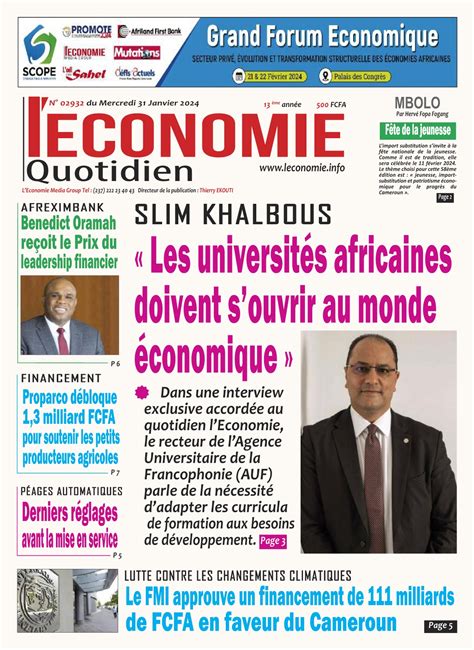 Photos La Revue De Presse Camerounaise Du Mercredi 31 Janvier 2024