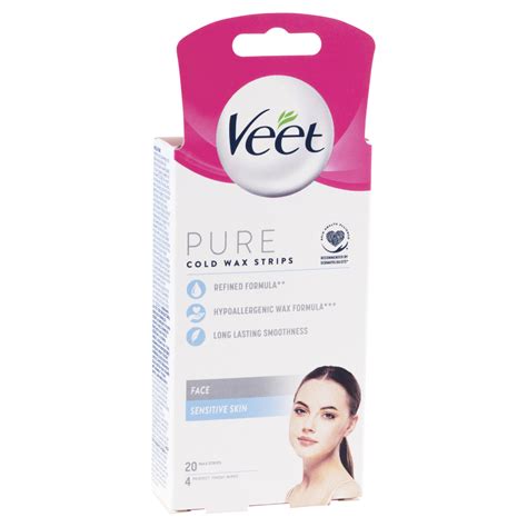 Veet Pure Cold Wax Strips Face Sensitive Skin 20 Pack Discount Chemist